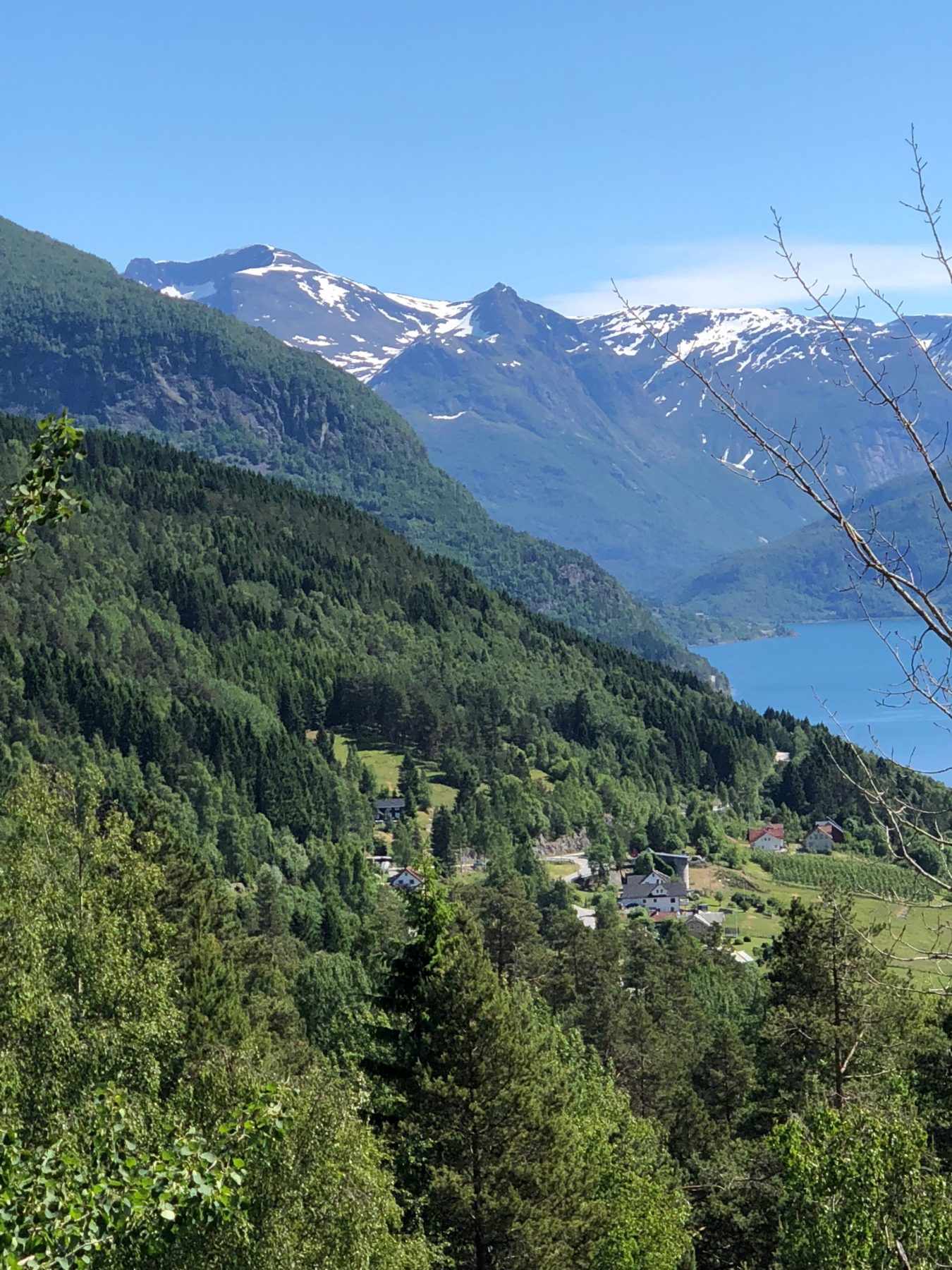Norway - As we approached Løen, we rounded a bend in the road and the Skåla peak came into view. We stopped once more for provisions and then set out on our hike to the top.