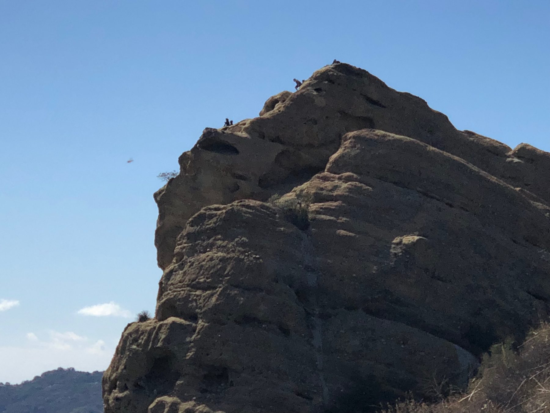 Malibu / Mt. Baldy - Tiny hikers on the side of the rock. Malibu / Mt. Baldy - Tiny hikers on the side of the rock.