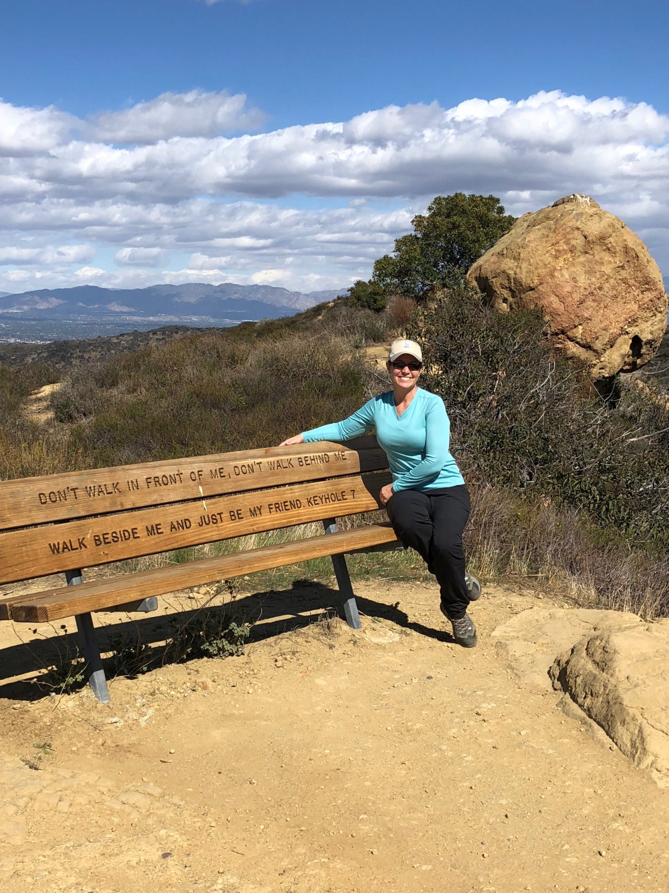 Malibu / Mt. Baldy - We love the inspirational inscription on this bench about friendship. “Don’t Walk In Front Of Me, Don’t Walk Behind Me, Walk Beside Me And Just Be My Friend. Keyhole 7” Malibu / Mt. Baldy - We love the inspirational inscription on this bench about friendship. “Don’t Walk In Front Of Me, Don’t Walk Behind Me, Walk Beside Me And Just Be My Friend. Keyhole 7”