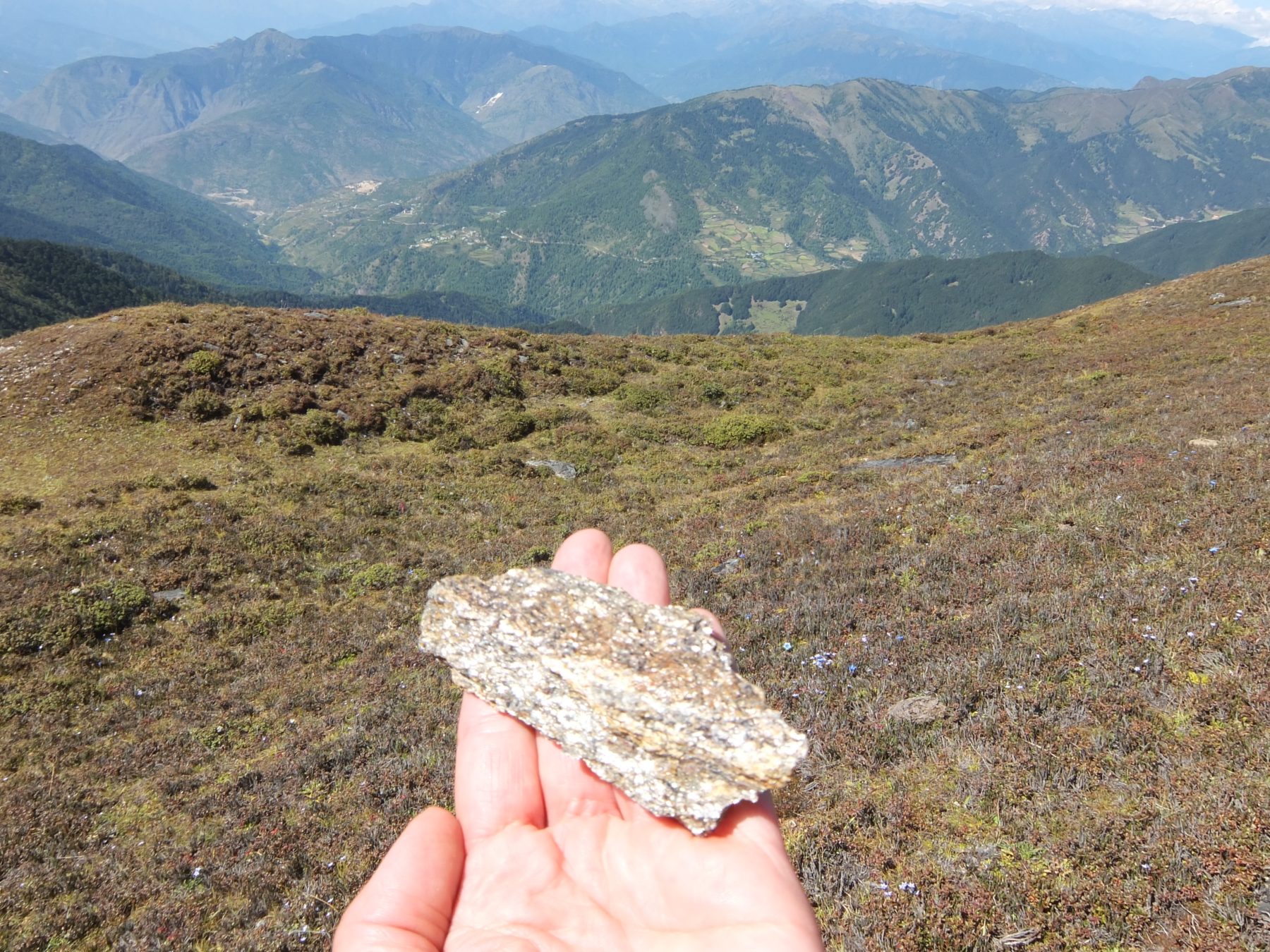 Bhutan Dagala Trek - Saying a positive thought and adding our stone to the cairn. Bhutan Dagala Trek - Saying a positive thought and adding our stone to the cairn.