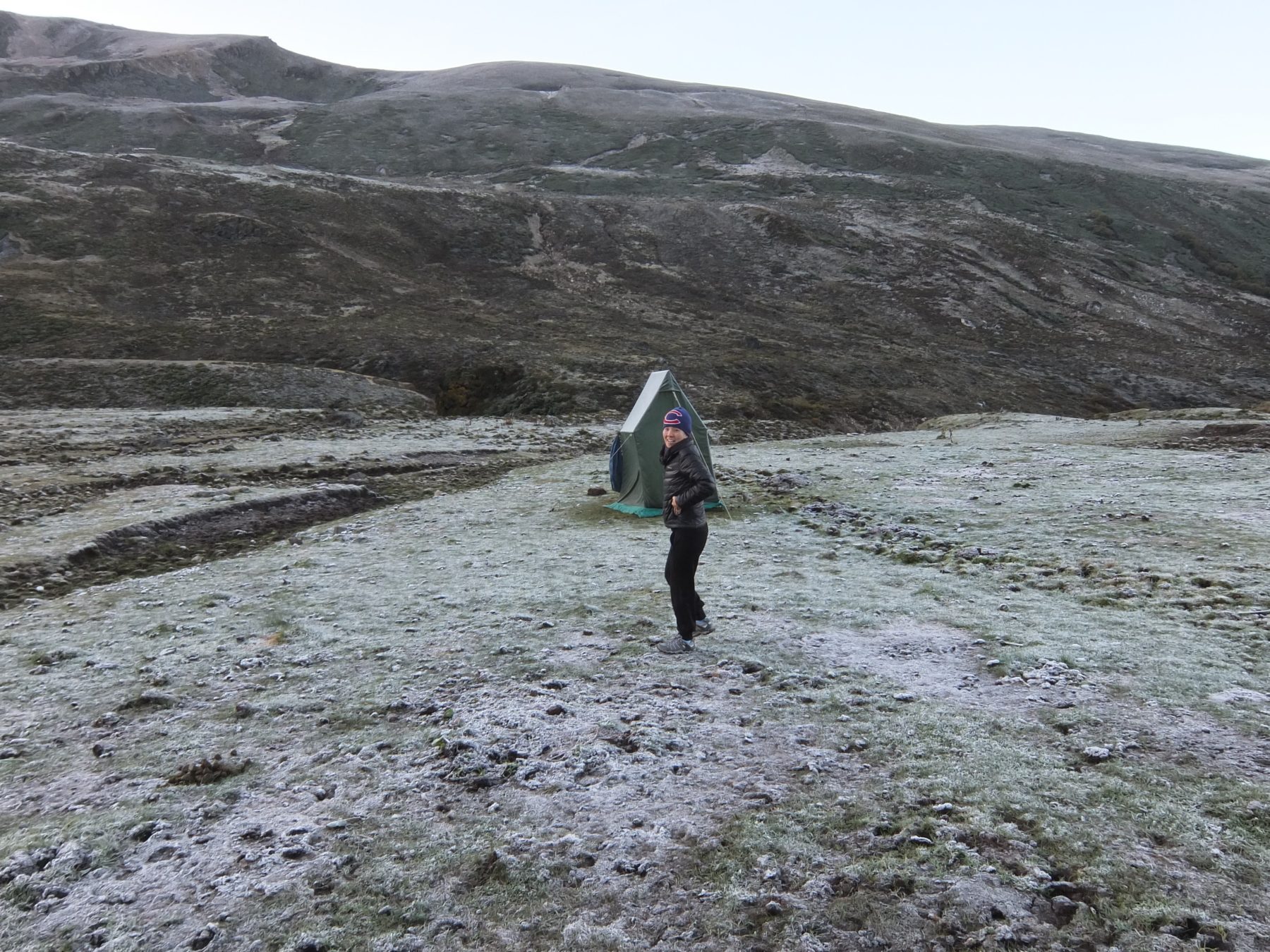 Bhutan Dagala Trek - The luxury of a loo tent becomes a morning adventure when there is frost on the ground. Bhutan Dagala Trek - The luxury of a loo tent becomes a morning adventure when there is frost on the ground.