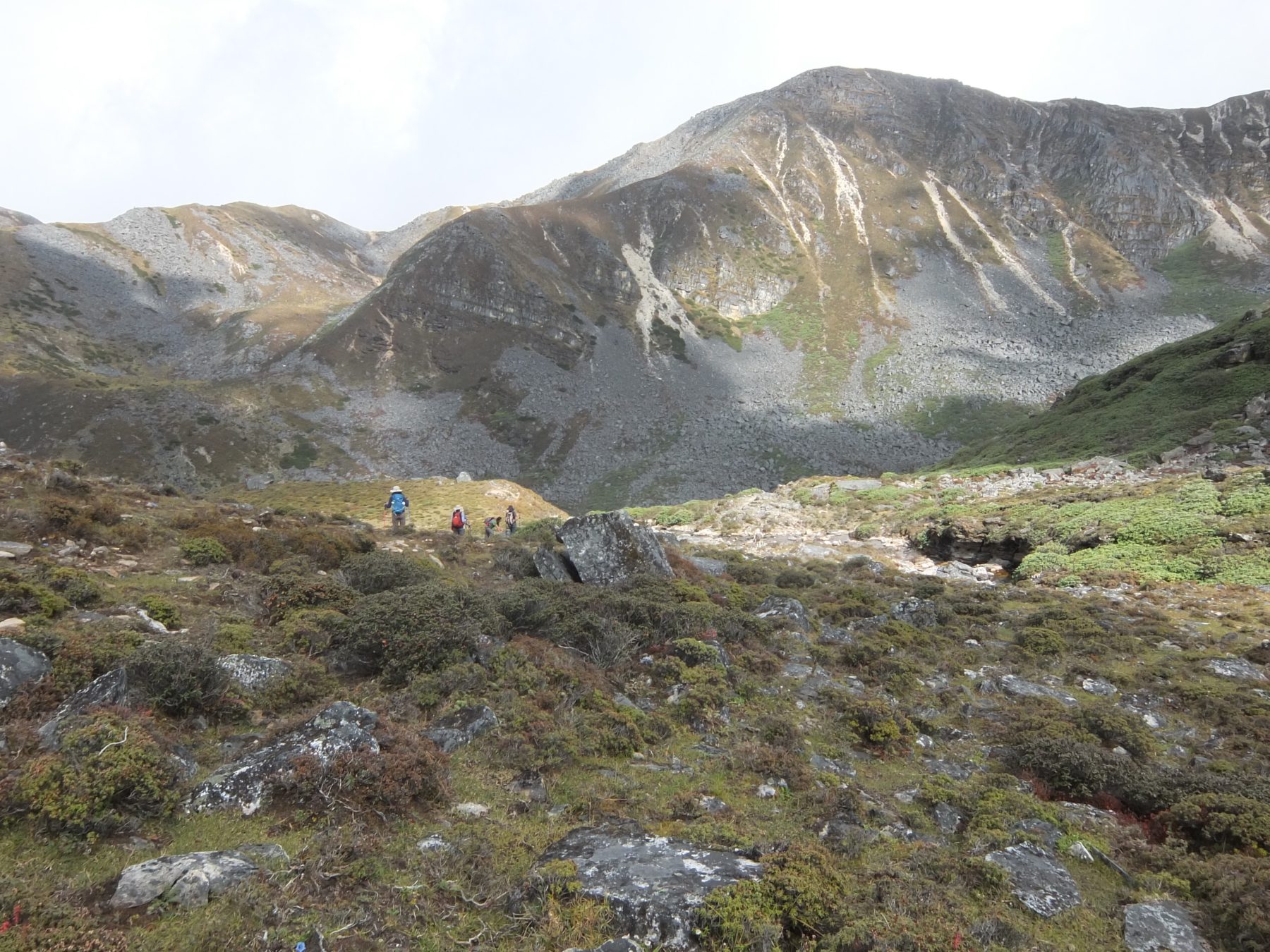 Bhutan Dagala Trek - Hiking to our next destination: Panka. The trail is rugged and remote. Bhutan Dagala Trek - Hiking to our next destination: Panka. The trail is rugged and remote.