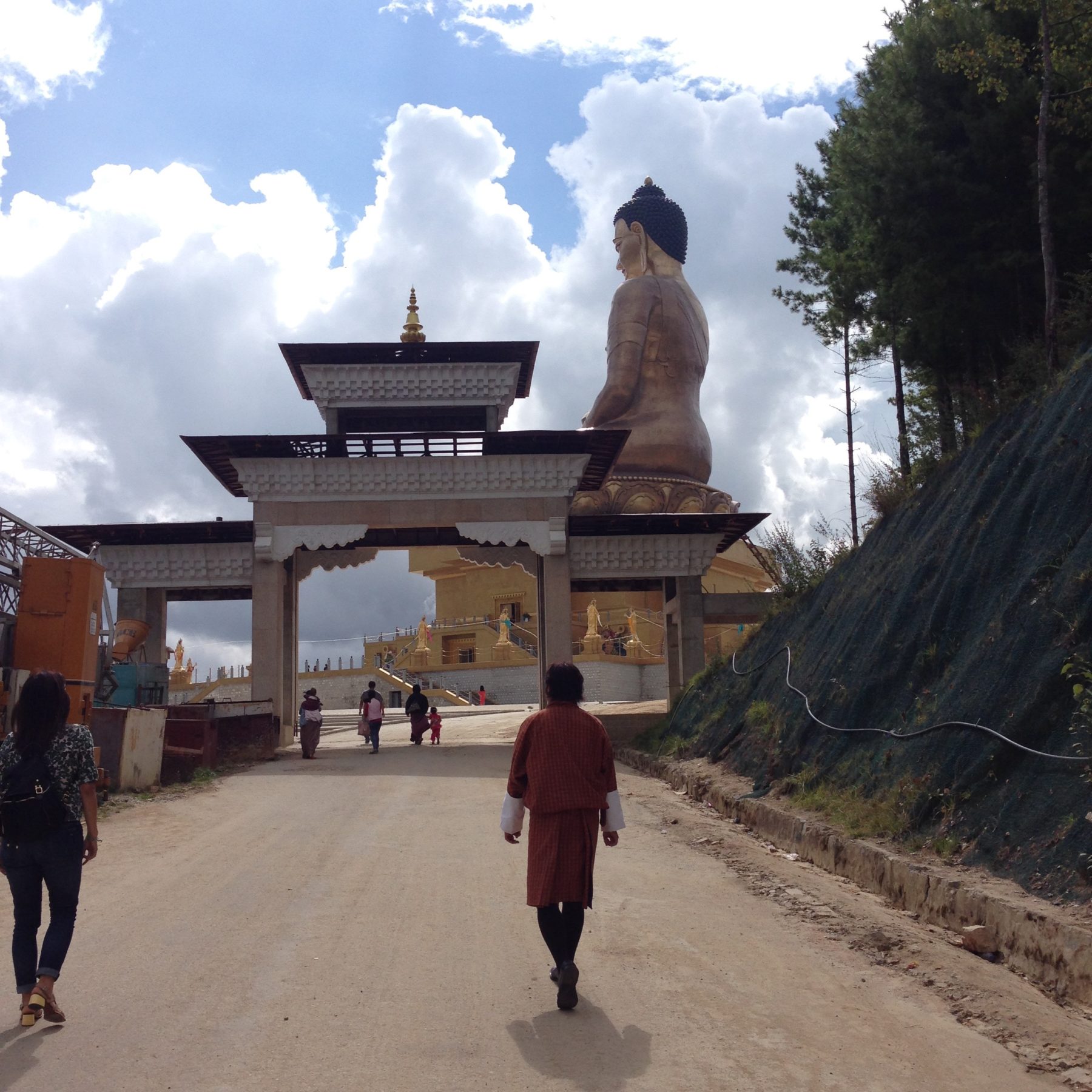 Bhutan Dagala Trek - Our final day in Bhutan was spent in Thimpu, Bhutan’s capital city. Tsheten in the traditional Bhutanese gho took us to the giant Buddha statue celebrating the 60th anniversary of the fourth king of Bhutan Jigme Singye Wangchuck. It took almost 10 years to construct and we were so lucky that it was completed just 10 days before our arrival. Bhutan Dagala Trek - Our final day in Bhutan was spent in Thimpu, Bhutan’s capital city. Tsheten in the traditional Bhutanese gho took us to the giant Buddha statue celebrating the 60th anniversary of the fourth king of Bhutan Jigme Singye Wangchuck. It took almost 10 years to construct and we were so lucky that it was completed just 10 days before our arrival.