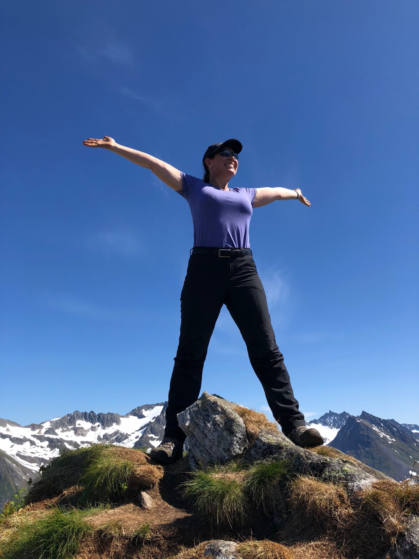 Norway - Stacey celebrating on the second summit of Saksa. Norway - Stacey celebrating on the second summit of Saksa.