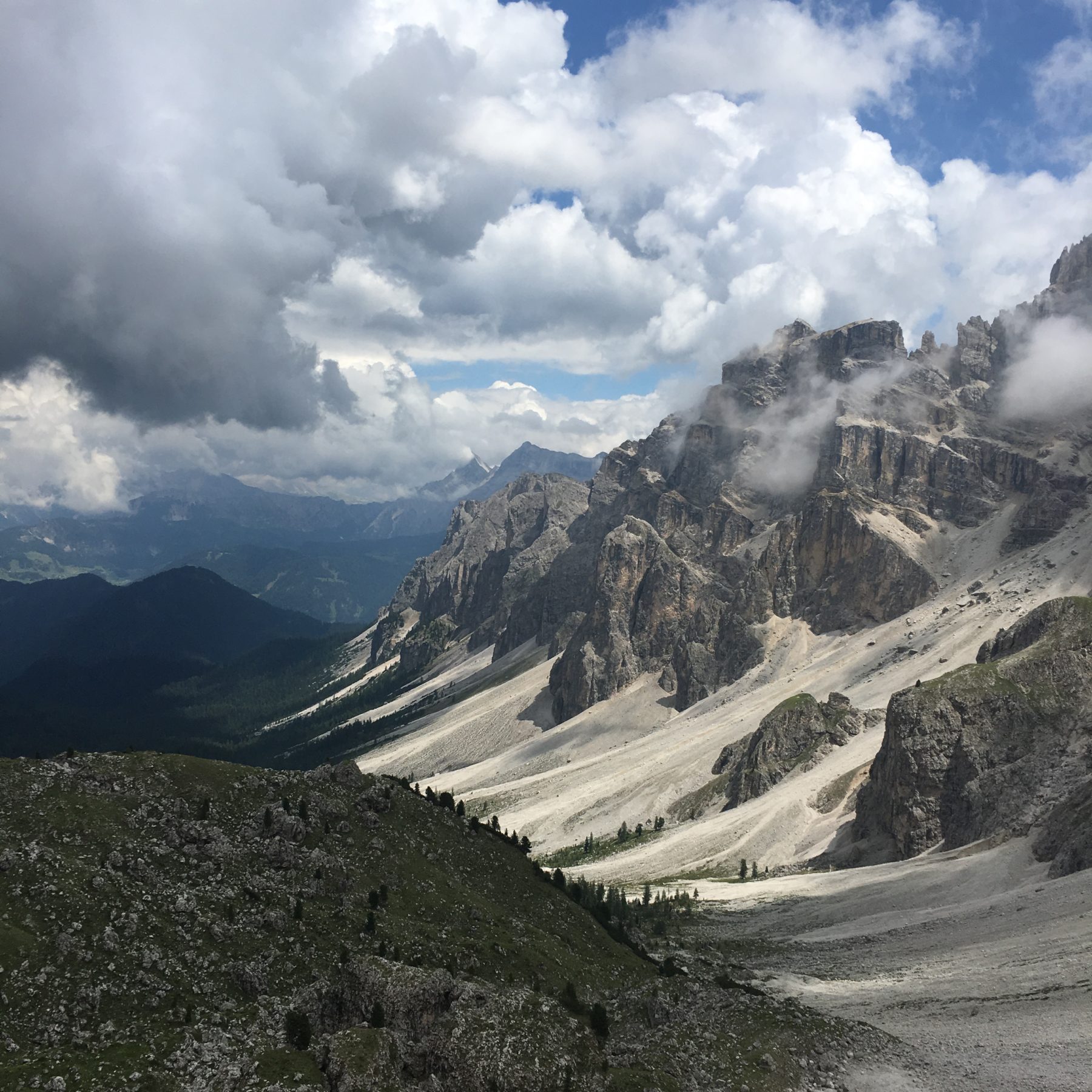Dolomites, Italy - A look back towards Ütia de Börz Dolomites, Italy - A look back towards Ütia de Börz