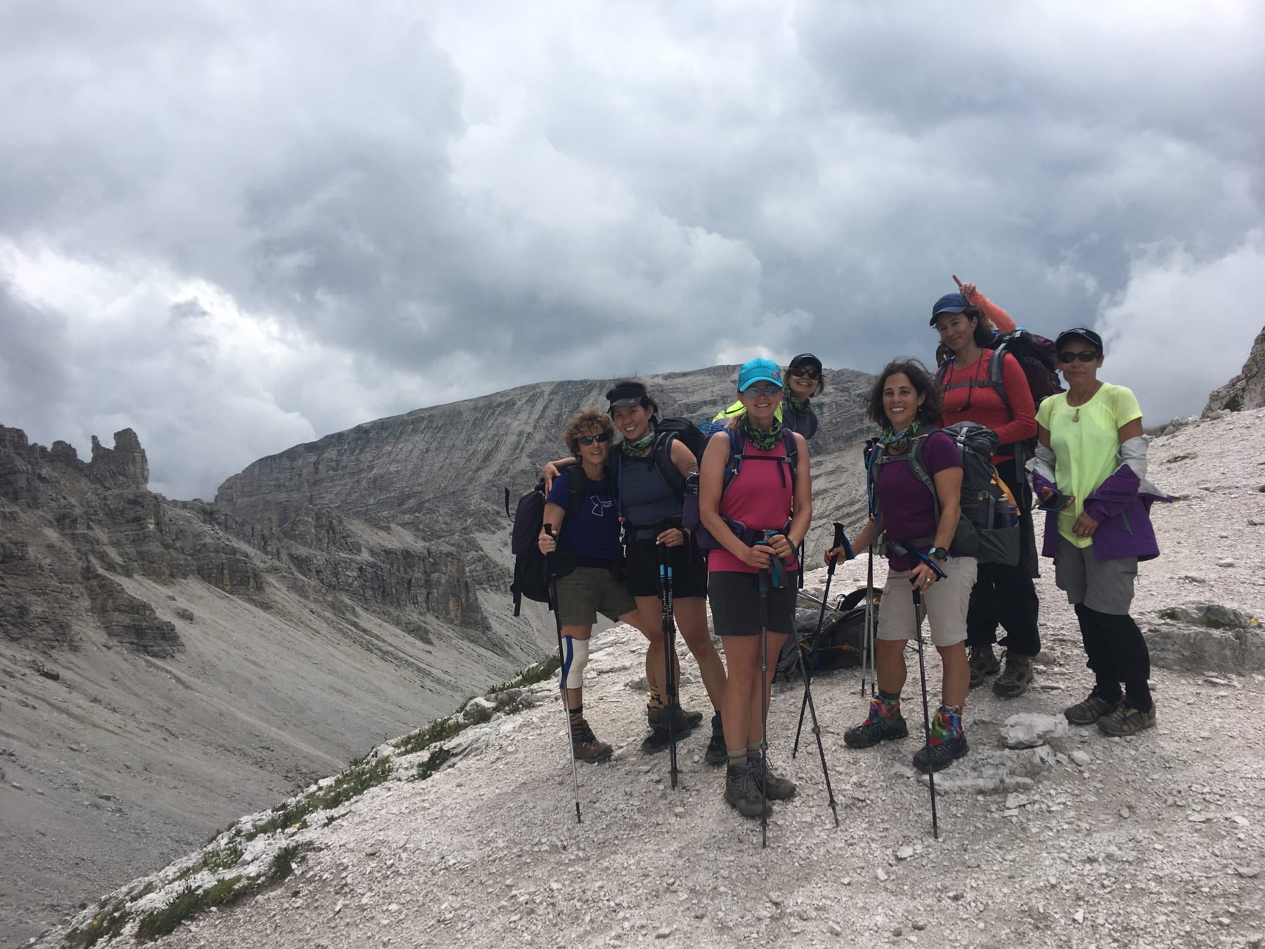 Dolomites, Italy - Our first day was the longest. We paused to enjoy the view we had earned at just over the halfway mark. Dolomites, Italy - Our first day was the longest. We paused to enjoy the view we had earned at just over the halfway mark.