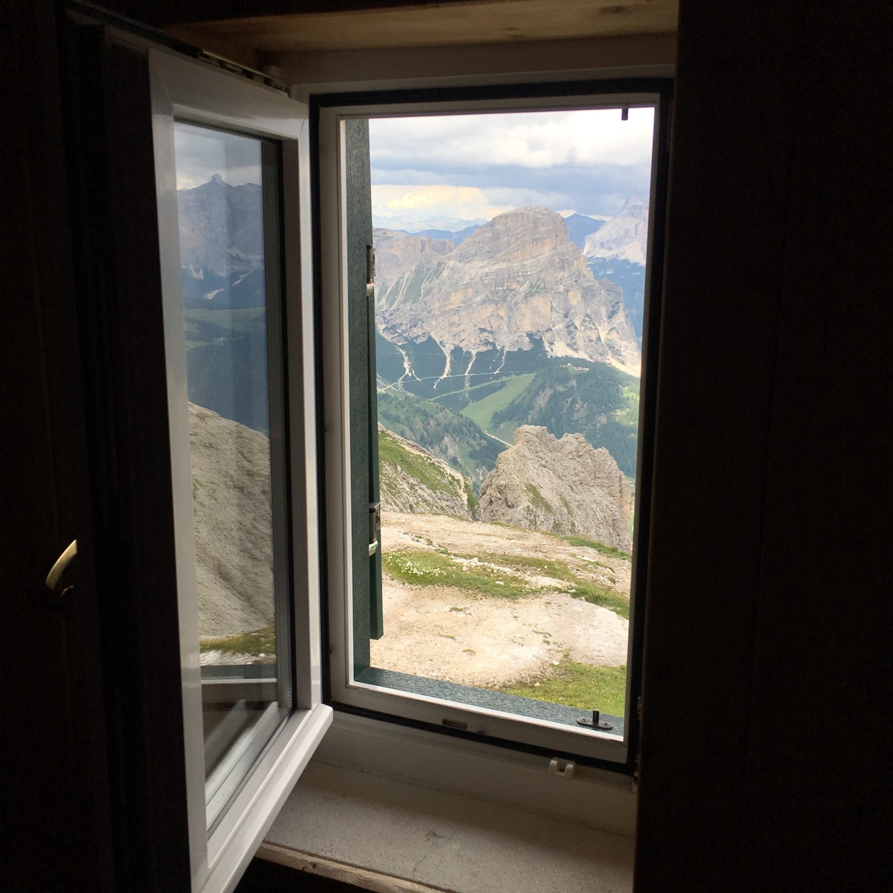 Dolomites, Italy - Rifugio Cavazza al Pisciadù was similar to Rifugio Puez, slightly smaller, with better food, a nice outdoor deck, and a coin operated shower. Dolomites, Italy - Rifugio Cavazza al Pisciadù was similar to Rifugio Puez, slightly smaller, with better food, a nice outdoor deck, and a coin operated shower.