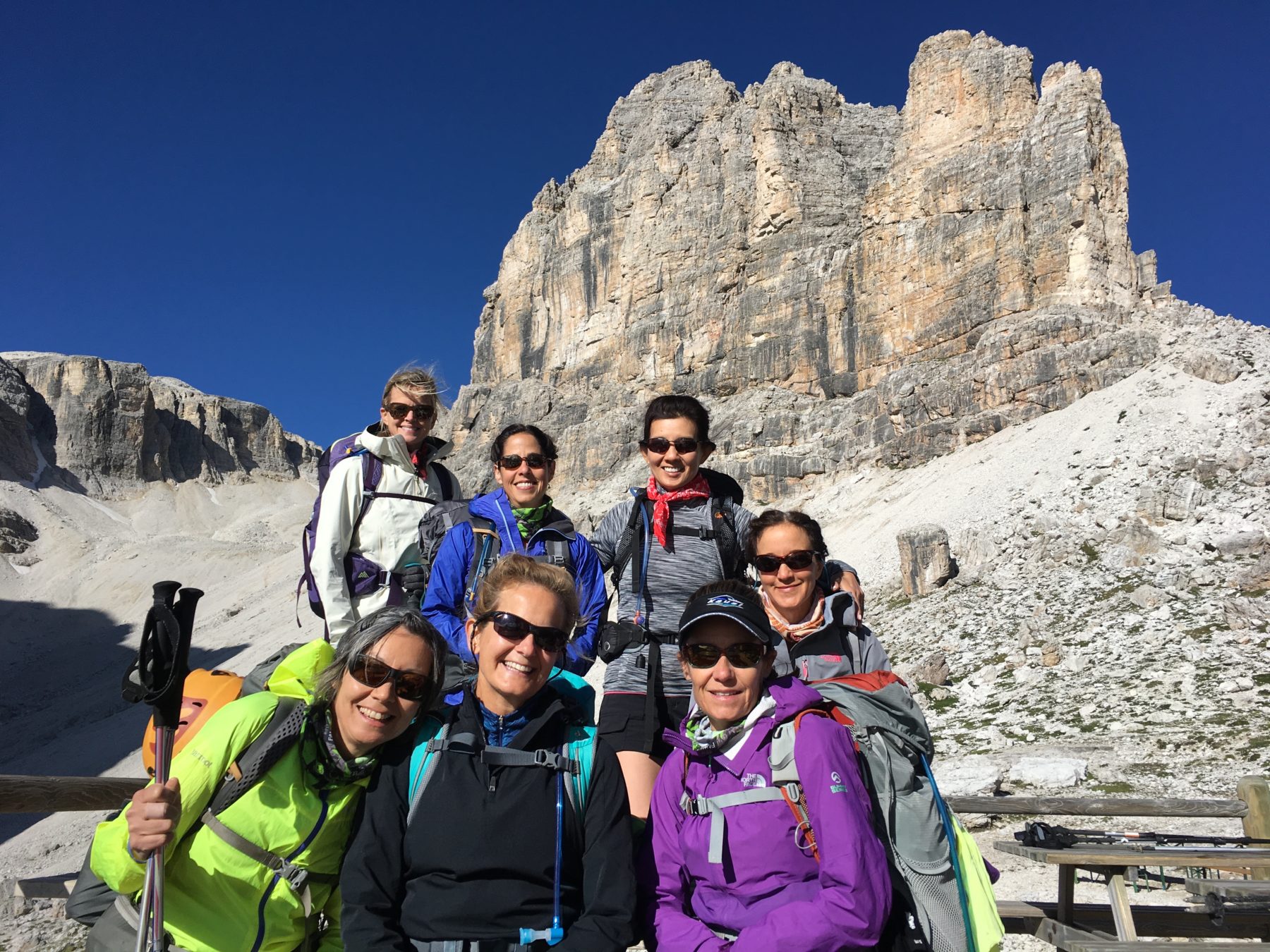 Dolomites, Italy - Blue skies as we leave Pisciadù behind and set off to climb Piz Boé. Dolomites, Italy - Blue skies as we leave Pisciadù behind and set off to climb Piz Boé.