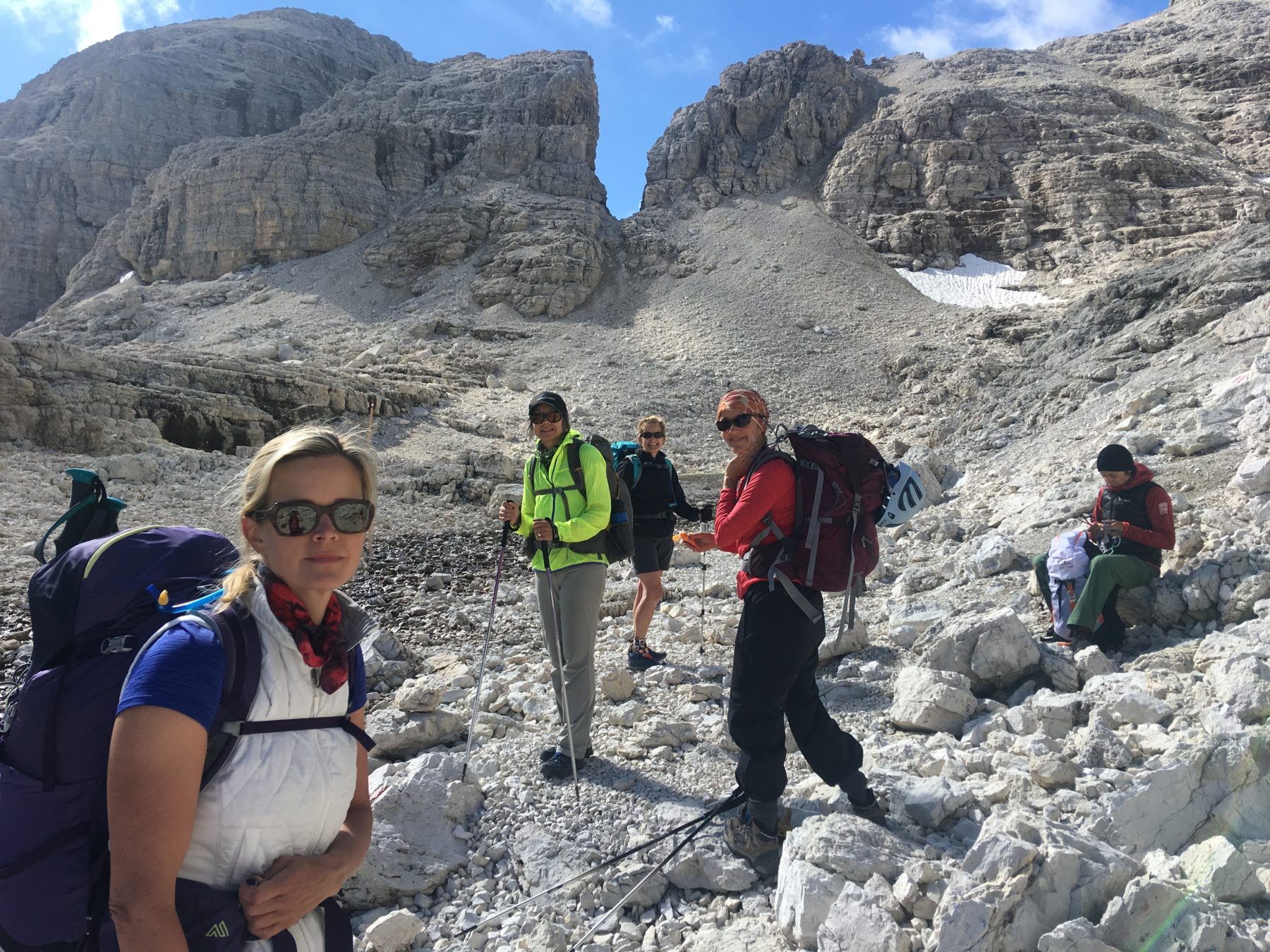 Dolomites, Italy - The terrain on the way to Piz Boè was rocky and desolate. Dolomites, Italy - The terrain on the way to Piz Boè was rocky and desolate.