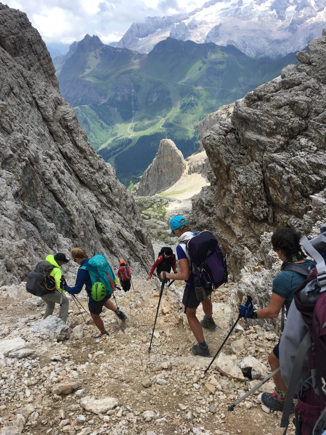 Dolomites, Italy - Going down isn’t always easier than going up. Dolomites, Italy - Going down isn’t always easier than going up.