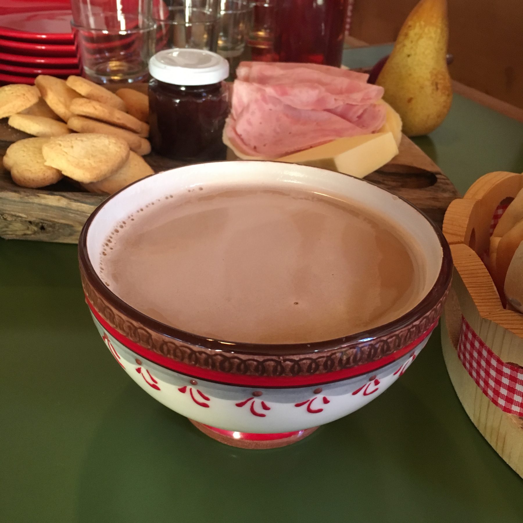 Dolomites, Italy - Finally! a rifugio where they speak our language: a bowl of coffee. Dolomites, Italy - Finally! a rifugio where they speak our language: a bowl of coffee.