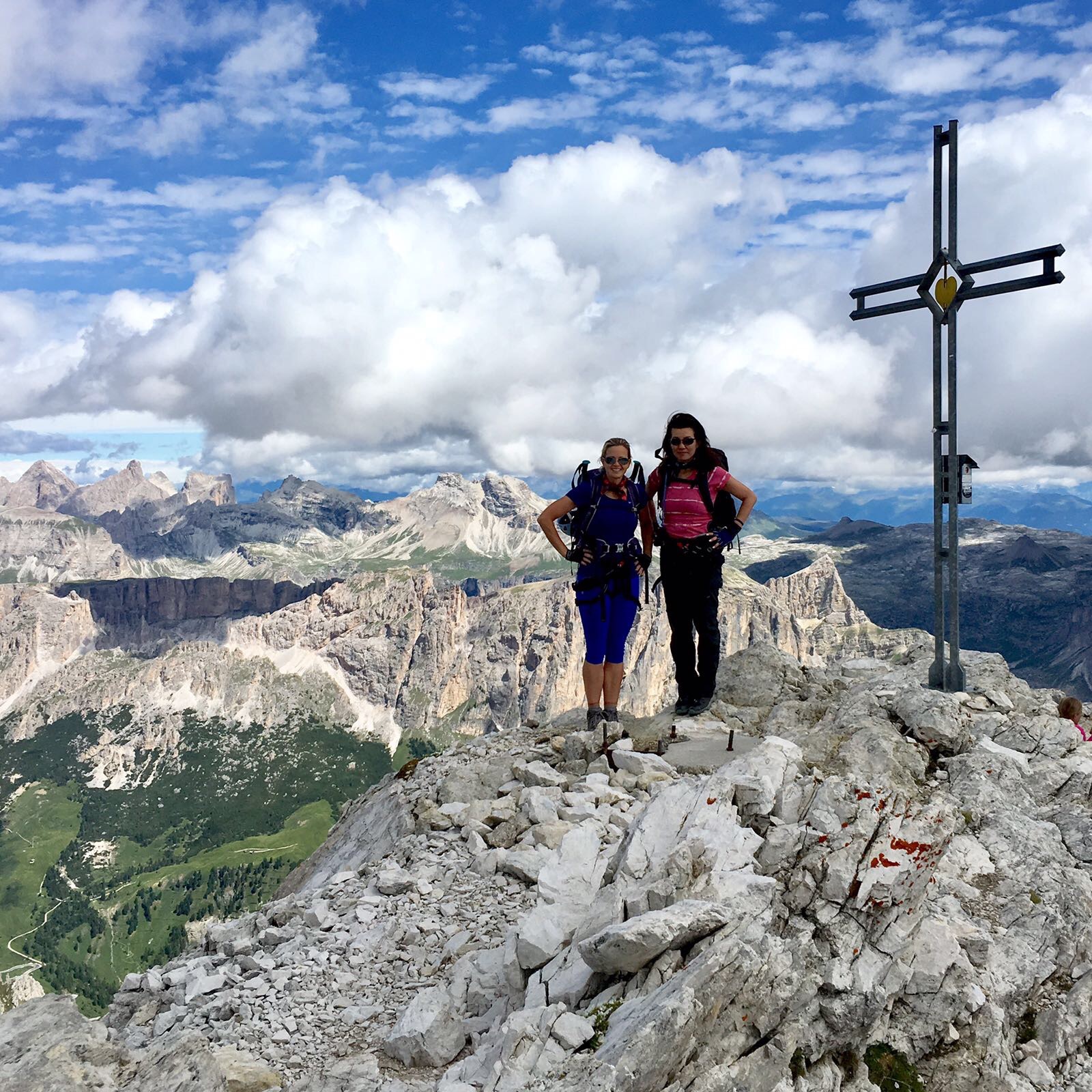 Dolomites, Italy - Piz da Lech summit for the adventure duo. 9,550 feet. Dolomites, Italy - Piz da Lech summit for the adventure duo. 9,550 feet.