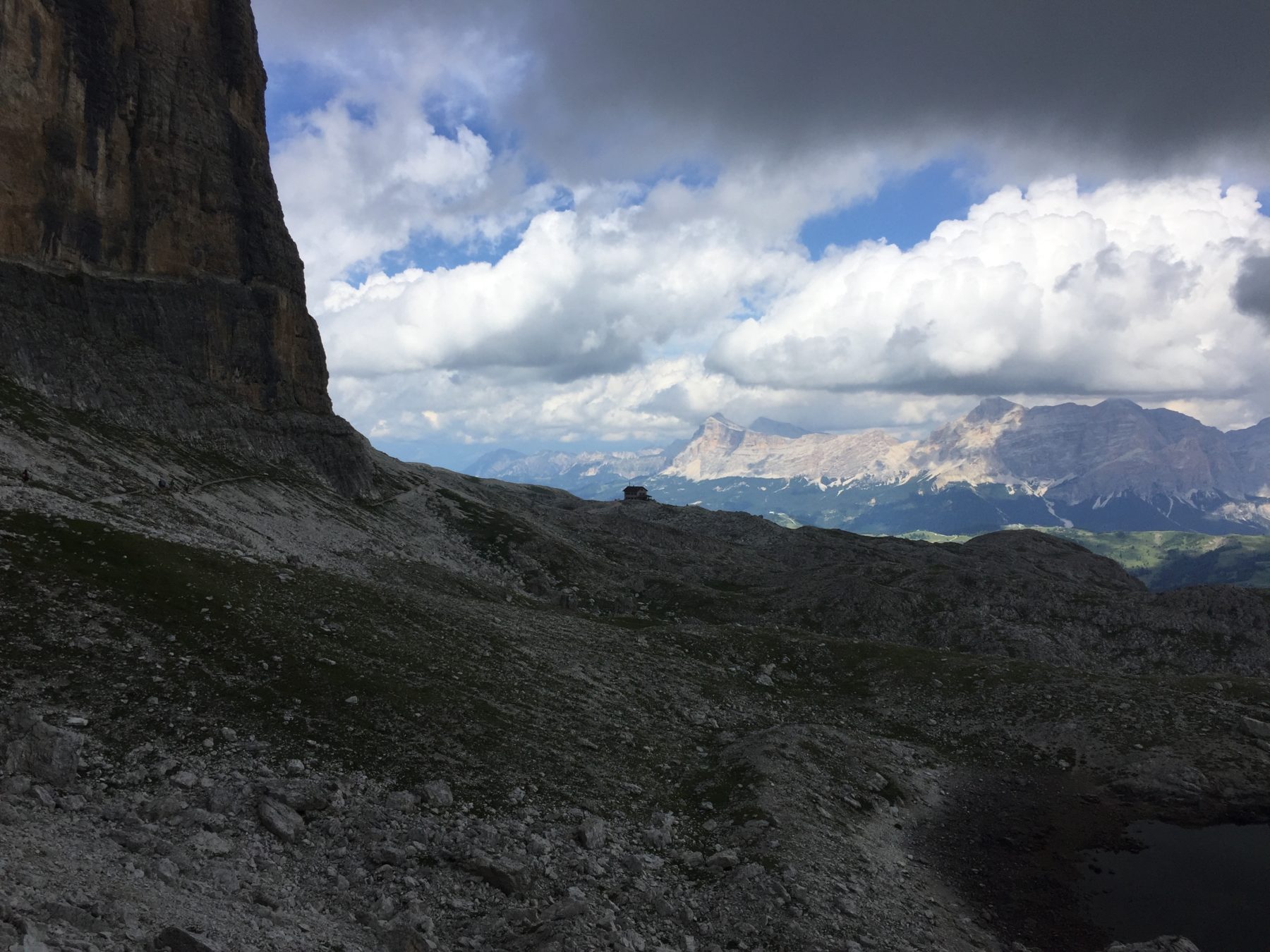 Dolomites, Italy - Our first glimpse of our favorite stop: Rifugio Franz Kostner Dolomites, Italy - Our first glimpse of our favorite stop: Rifugio Franz Kostner