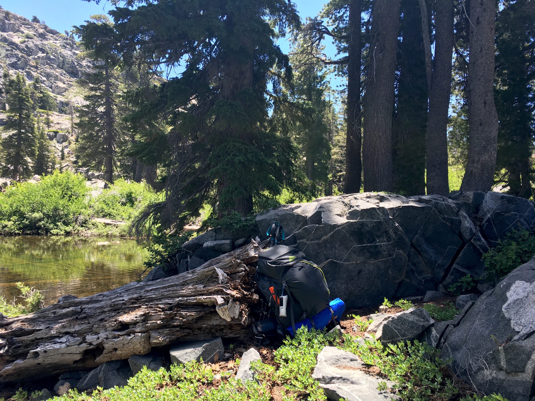 Desolation Wilderness California - After we had packed up the pared-down gear, the bear-bag, food, clothing and water we submitted to the scale. Even with the better, borrowed gear distributed amongst the four of us, our packs had initially ranged from 34-44 pounds. Choices had to be made. Desolation Wilderness California - After we had packed up the pared-down gear, the bear-bag, food, clothing and water we submitted to the scale. Even with the better, borrowed gear distributed amongst the four of us, our packs had initially ranged from 34-44 pounds. Choices had to be made.