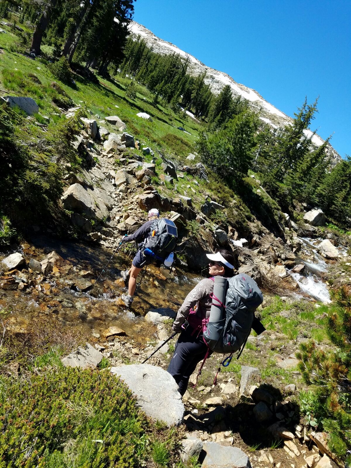 Desolation Wilderness California - Free and renewable energy thanks to the solar panel and sunshine on Dagmara’s backpack! Desolation Wilderness California - Free and renewable energy thanks to the solar panel and sunshine on Dagmara’s backpack!