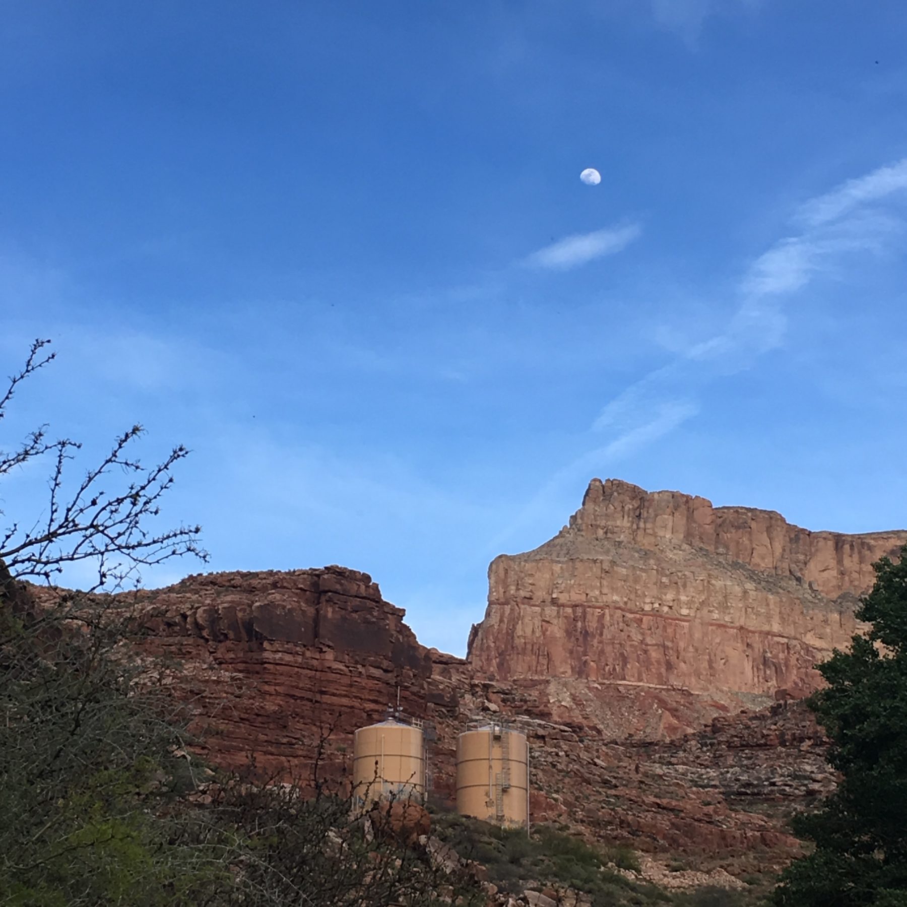 Havasupai - The moon shines bright above Havasu Canyon Havasupai - The moon shines bright above Havasu Canyon