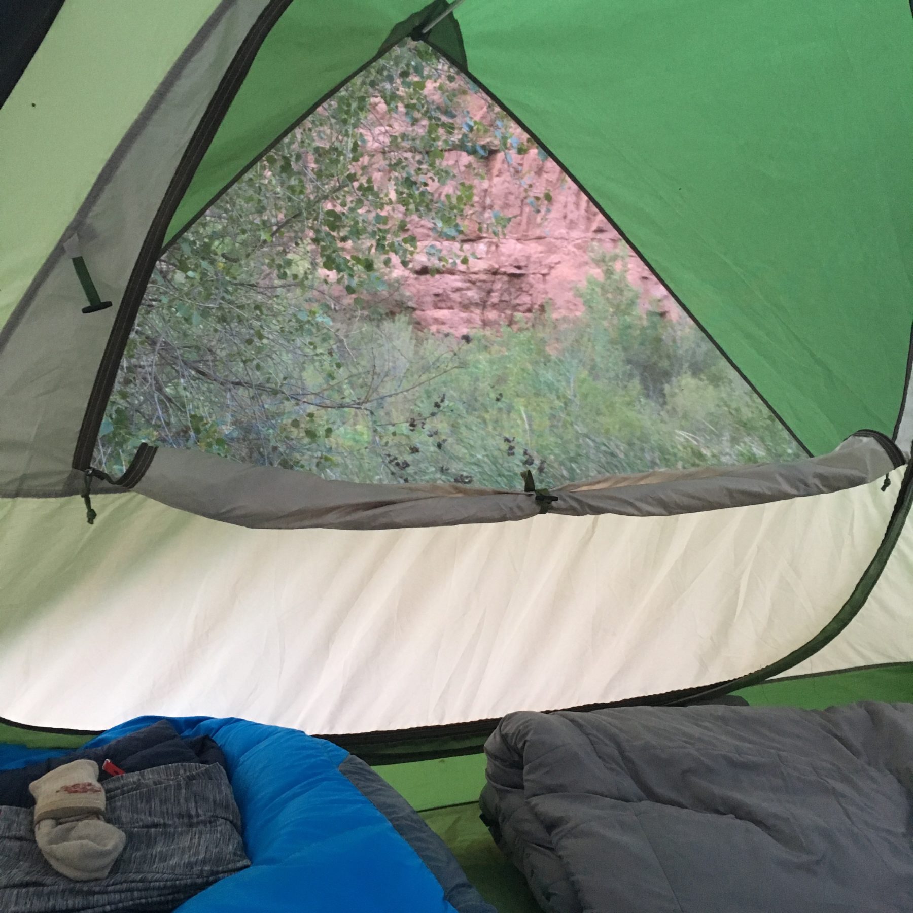 Havasupai - The view from our tent in Havasu Campground.
Havasupai - The view from our tent in Havasu Campground.