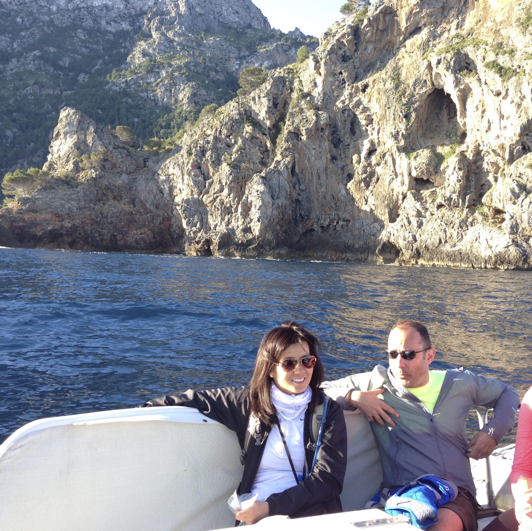 Mallorca, Spain - Jenny is focused on the horizon, still clutching her bag of ginger slices. Seasickness is a struggle. Mallorca, Spain - Jenny is focused on the horizon, still clutching her bag of ginger slices. Seasickness is a struggle.